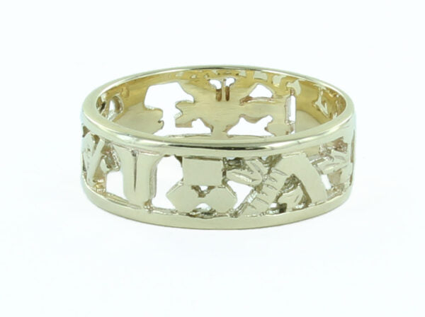 Masonic Wedding Ring in Solid 9ct Yellow Gold - Hamilton & Lewis Jewellery