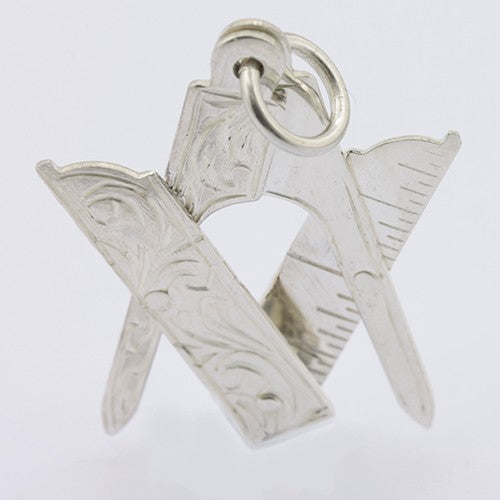 Medium Silver Plumb, Square & Compass Masonic Pendant - Hamilton & Lewis Jewellery