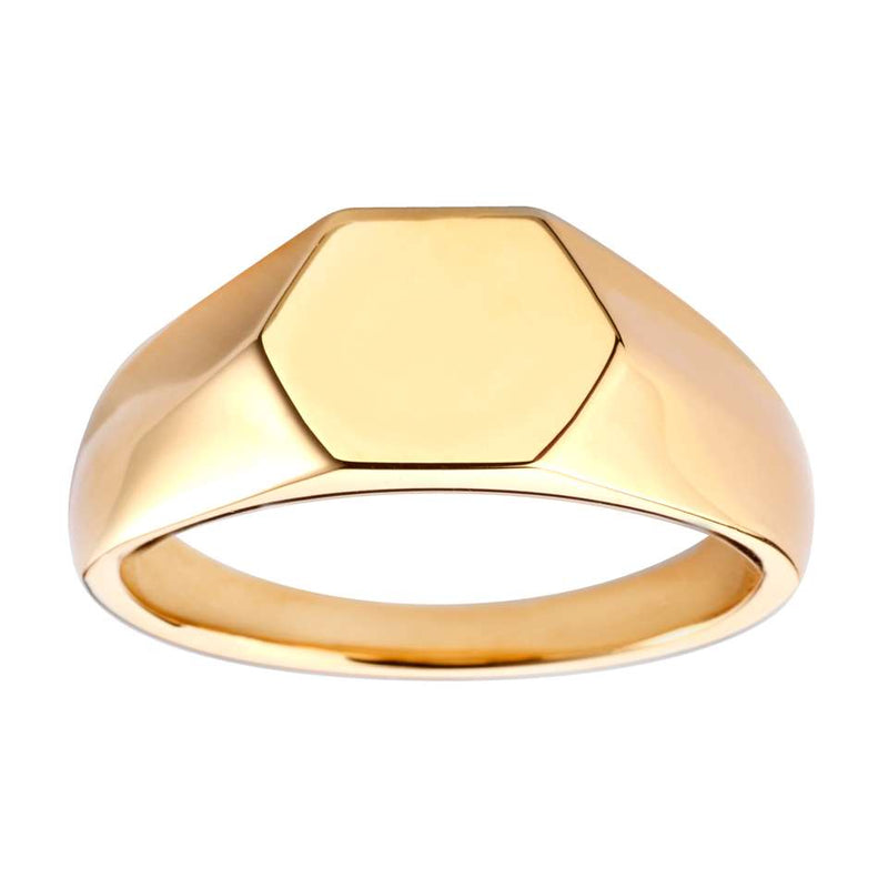 Hexagon Signet Ring SR74 - Hamilton & Lewis Jewellery