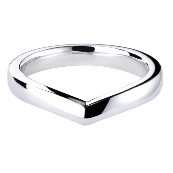 Plain V-shaped wedding ring - Hamilton & Lewis Jewellery