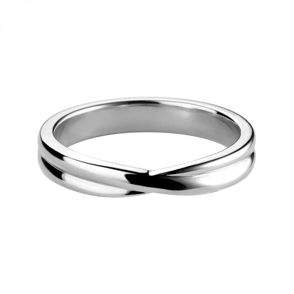 Crossover shaped wedding ring - Hamilton & Lewis Jewellery