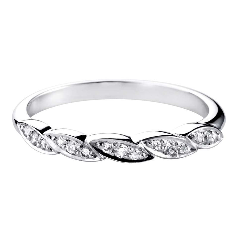 Diamond Set shaped wedding ring - Hamilton & Lewis Jewellery