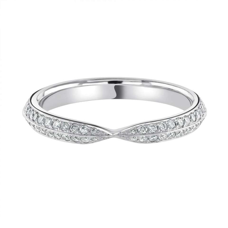 Grain Set shaped wedding ring - Hamilton & Lewis Jewellery