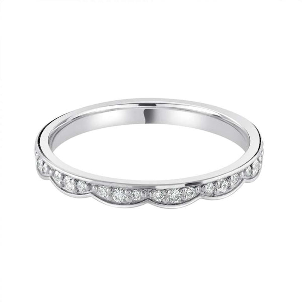 Grain set shaped wedding ring - Hamilton & Lewis Jewellery